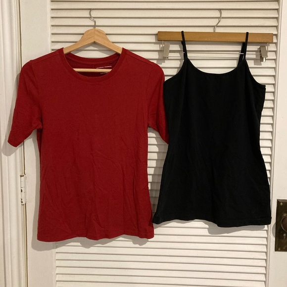 SOLD Basics Bundle One Universal Standard Red Tee and One 14th&Union Black Cami - Picture 1 of 7